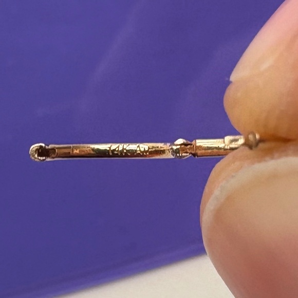 Automic Gold Small Seamless Huggie Hoop--14k Yellow Gold - Picture 4 of 5